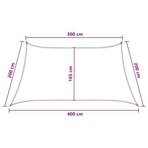 Слънцезащитен плат Антрацит и бяло 3 / 4 x 2 m HDPE