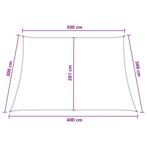 Слънцезащитен плат Антрацит и бяло 3 / 4 x 3 m HDPE