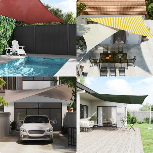 Слънцезащитен плат Жълт и бял 2 x 3 m HDPE