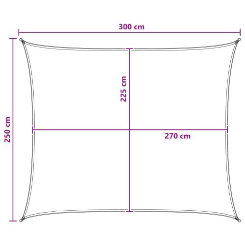 Слънцезащитен плат Жълт и бял 2,5 x 3 m HDPE