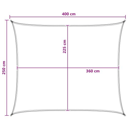 Слънцезащитен плат Жълт и бял 2,5 x 4 m HDPE