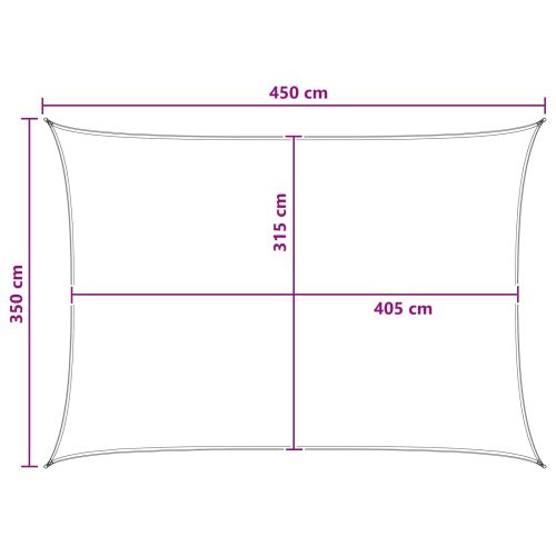Слънцезащитен плат Жълт и бял 3,5 x 4,5 m HDPE