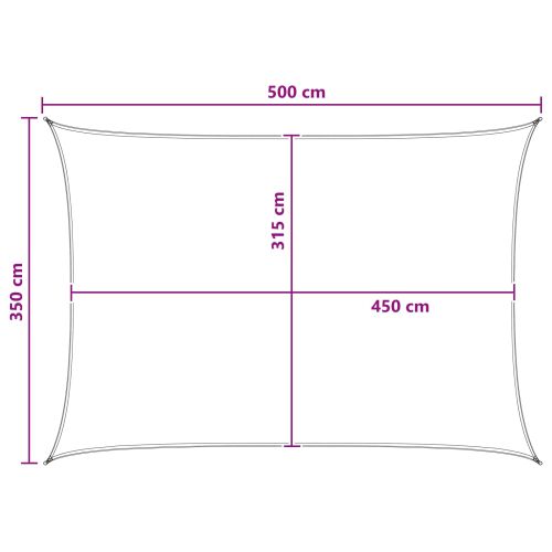 Слънцезащитен плат Жълт и бял 3,5 x 5 m HDPE