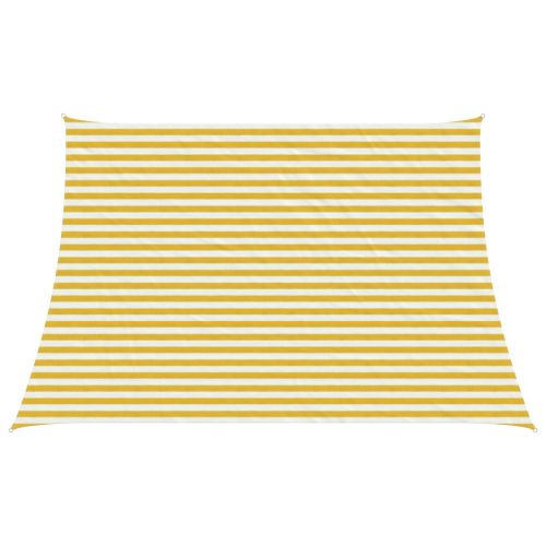 Слънцезащитен плат Жълт и бял 4 / 5 x 3 m HDPE