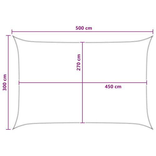 Слънцезащитен плат Светлосив и бял 3 x 5 m HDPE