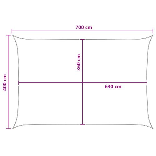 Слънцезащитен плат Светлосив и бял 4 x 7 m HDPE