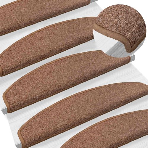 Самозалепващи стъпаловидни постелки Полукръг 15 pcs Кафяво