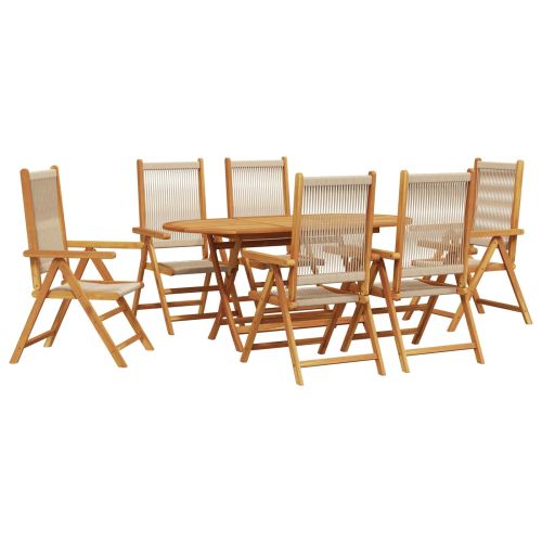 Комплект за хранене в градината 7 pcs Бежово