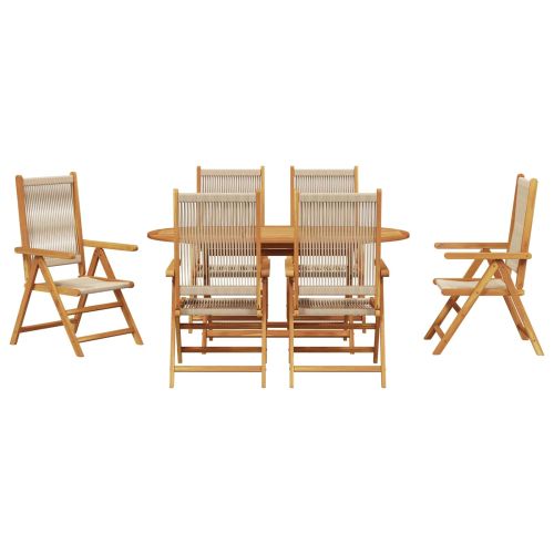 Комплект за хранене в градината 7 pcs Бежово