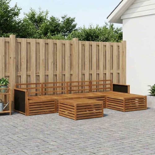 Комплект дивани за открито 6 pcs Натурално 79 x 79 x 37 см