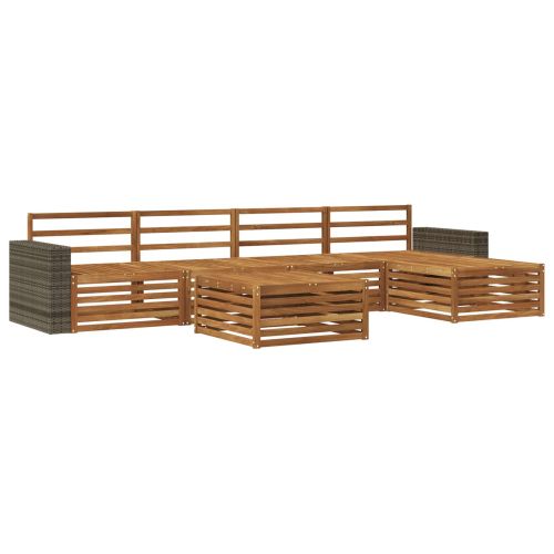 Комплект дивани за открито 6 pcs Натурално 79 x 79 x 37 см