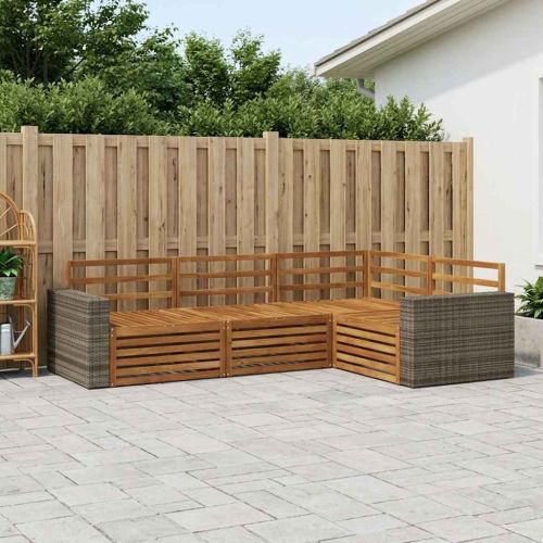 Комплект дивани за открито 4 pcs Натурално