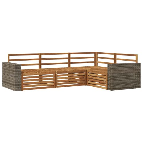 Комплект дивани за открито 4 pcs Натурално