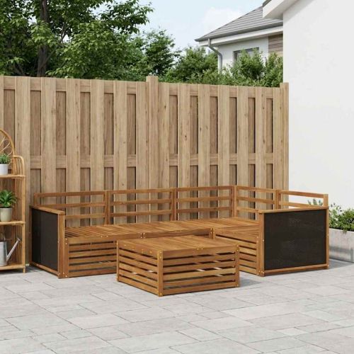 Комплект дивани за открито 5 pcs Натурално 79 x 79 x 37 см