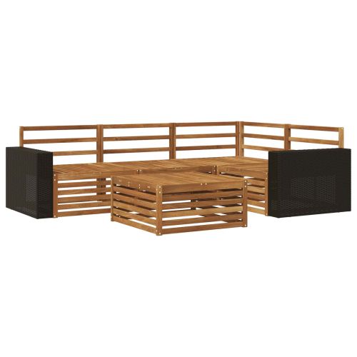 Комплект дивани за открито 5 pcs Натурално 79 x 79 x 37 см