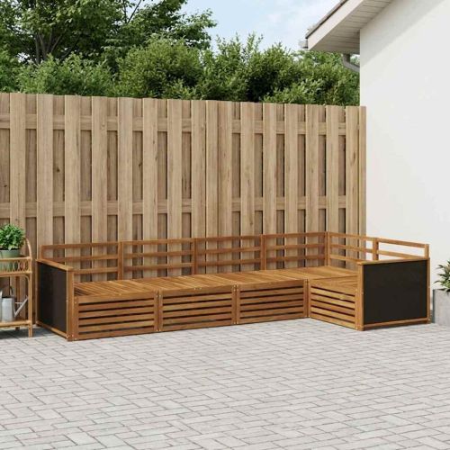 Комплект дивани за открито 5 pcs Натурално 323 х 164,5 х 73 см