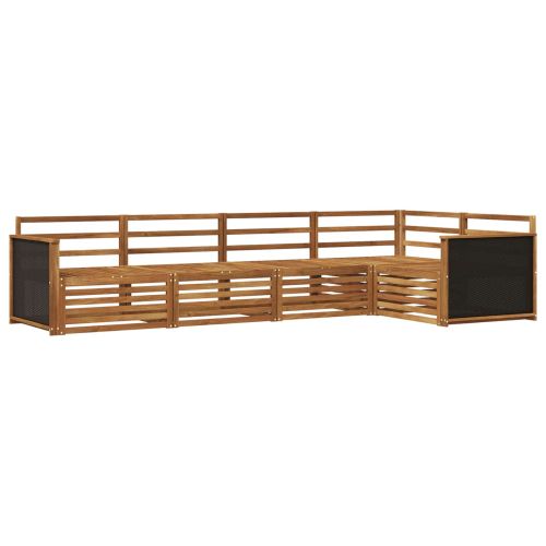 Комплект дивани за открито 5 pcs Натурално 323 х 164,5 х 73 см