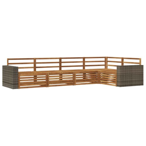 Комплект дивани за открито 5 pcs Натурално 331 x 172,5 x 73 см