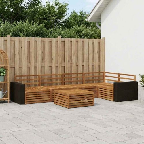 Комплект дивани за открито 6 pcs Натурално 79 x 79 x 37 см