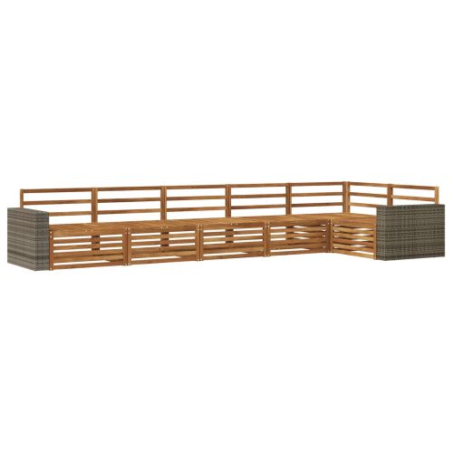 Комплект дивани за открито 6 pcs Натурално 402 x 172,5 x 73 см