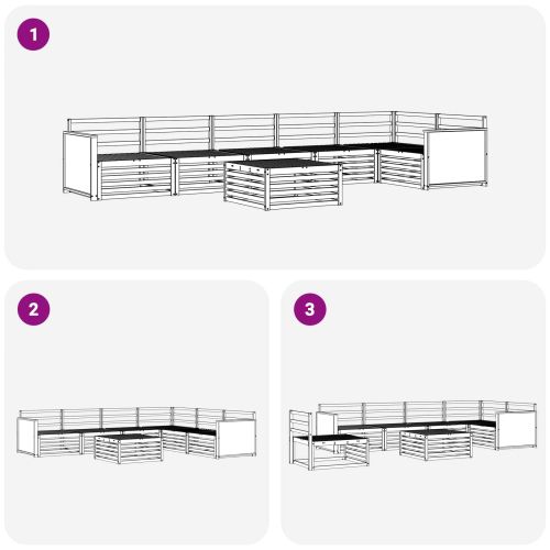 Комплект дивани за открито 7 pcs Натурално 79 x 79 x 37 см