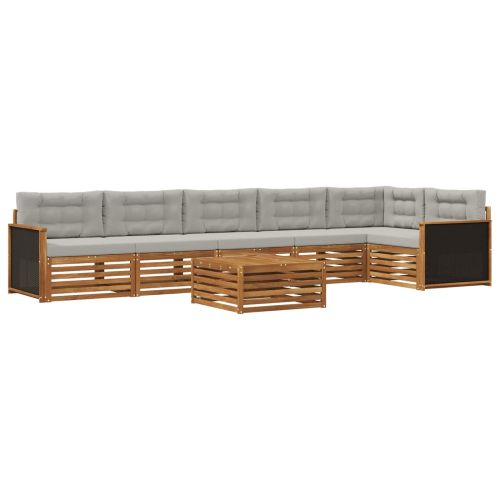 Комплект дивани за открито 7 pcs Натурално и светлосиво