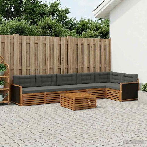 Комплект дивани за открито 7 pcs Натурален и Антрацит