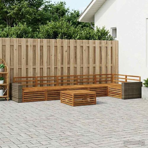 Комплект дивани за открито 7 pcs Натурално 79 x 79 x 37 см
