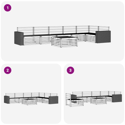 Комплект дивани за открито 7 pcs Натурално 79 x 79 x 37 см