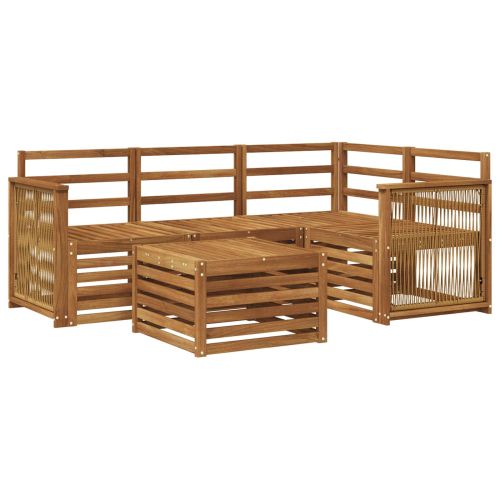 Комплект дивани за открито 5 pcs Натурално 59 x 59 x 37 см