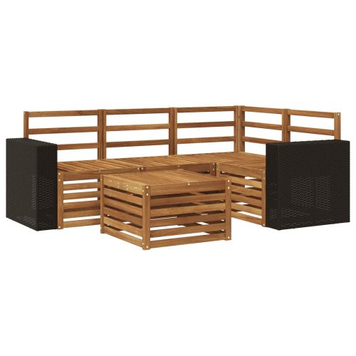 Комплект дивани за открито 5 pcs Натурално 59 x 59 x 37 см