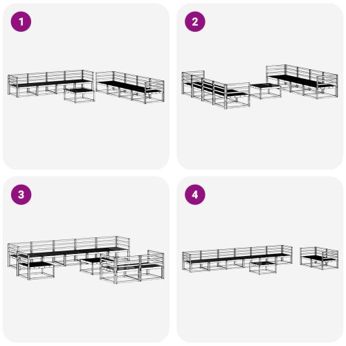 Комплект дивани за открито 9 pcs Бяло 79 x 79 x 37 см