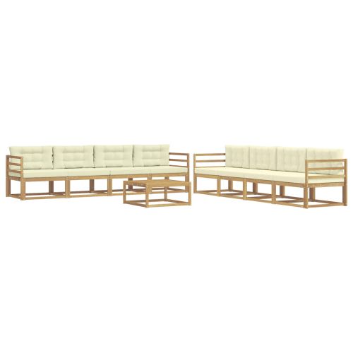Комплект дивани за открито 9 pcs Бяло и кремаво 79 x 79 x 37 см