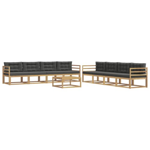 Комплект дивани за открито 9 pcs Бяло и антрацит