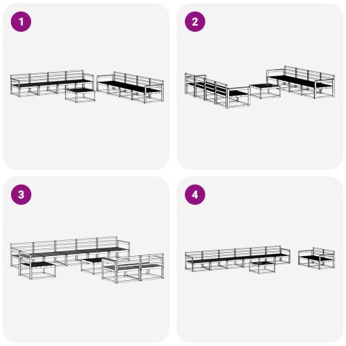 Комплект дивани за открито 9 pcs Бяло 79 x 79 x 37 см
