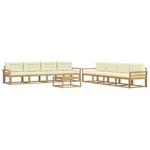 Комплект дивани за открито 9 pcs Бяло и кремаво 79 x 79 x 37 см