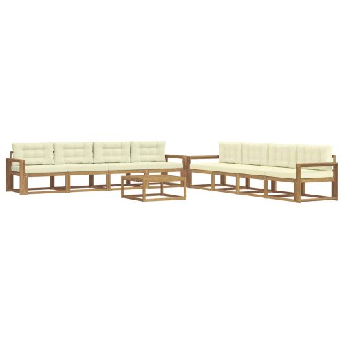 Комплект дивани за открито 9 pcs Бяло и кремаво 79 x 79 x 37 см