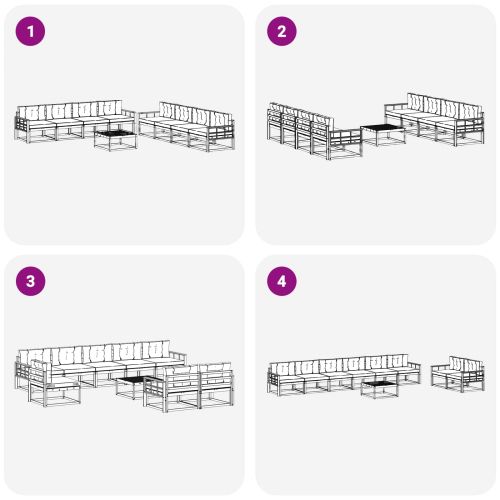 Комплект дивани за открито 9 pcs Бяло и антрацит