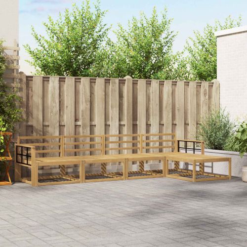 Комплект дивани за открито 5 pcs Бяло 329 x 162,5 x 73 см