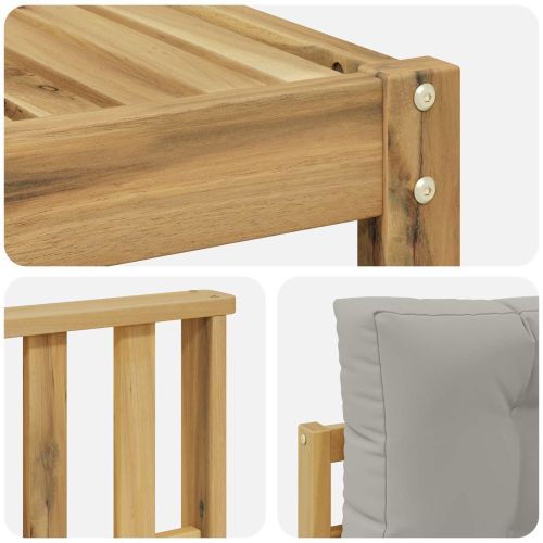 Комплект дивани за открито 5 pcs Бяло и светлосиво