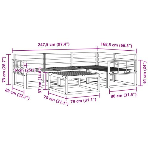 Комплект дивани за открито 5 pcs Бяло 79 x 79 x 37 см