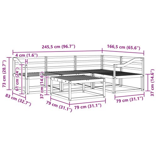 Комплект дивани за открито 5 pcs Бяло 79 x 79 x 37 см