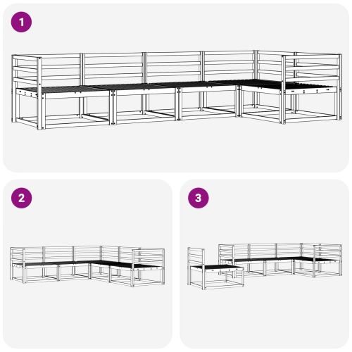 Комплект дивани за открито 5 pcs Бяло 325 x 166,5 x 73 см