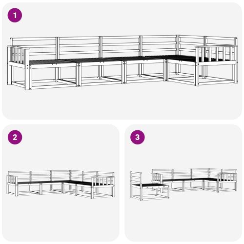 Комплект дивани за открито 5 pcs Бяло 327 x 168,5 x 73 см