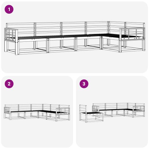 Комплект дивани за открито 5 pcs Бяло 327 x 168,5 x 73 см