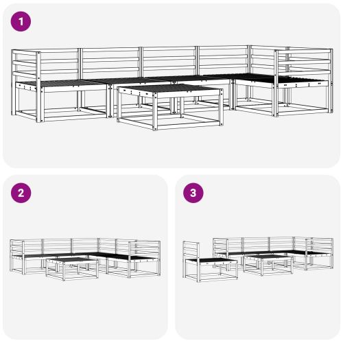 Комплект дивани за открито 6 pcs Бяло 79 x 79 x 37 см