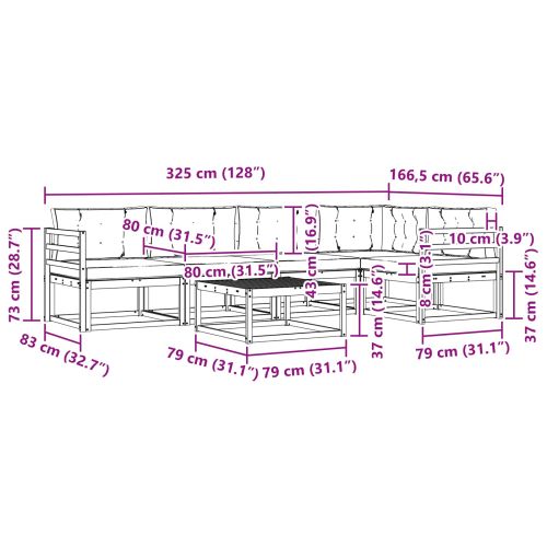 Комплект дивани за открито 6 pcs Бяло и Бежово 79 x 79 x 37 см