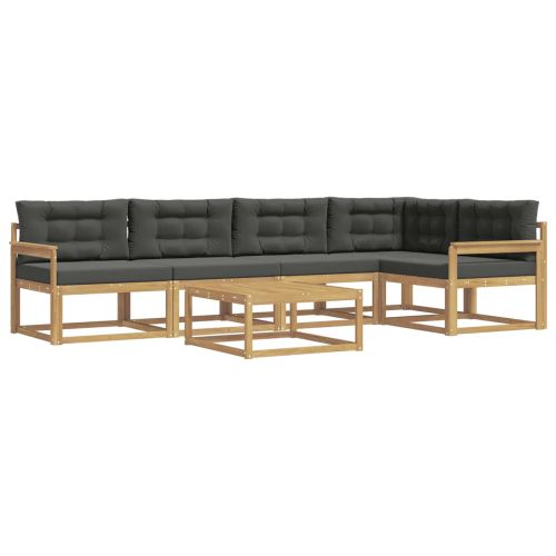 Комплект дивани за открито 6 pcs Бяло и антрацит