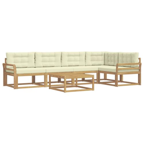 Комплект дивани за открито 6 pcs Бяло и кремаво 79 x 79 x 37 см