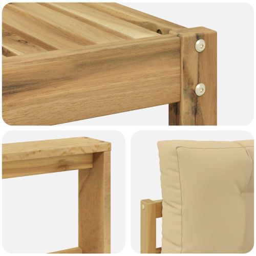 Комплект дивани за открито 6 pcs Бяло и Бежово 79 x 79 x 37 см